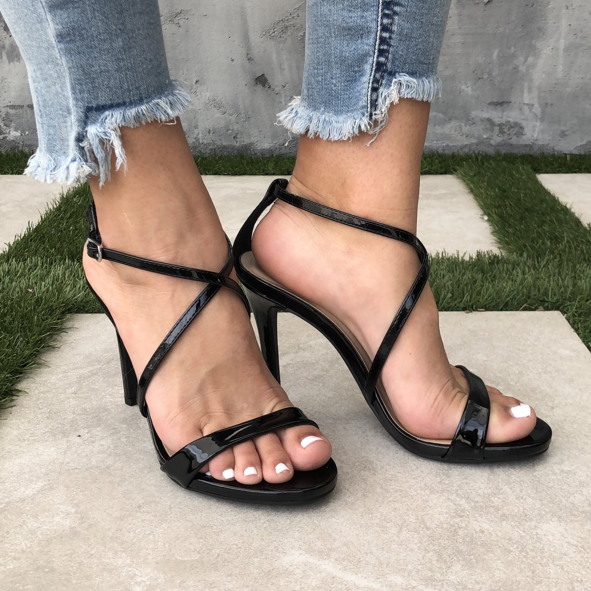 Women's Sexy Wrap Ankle Stiletto Heels-Black