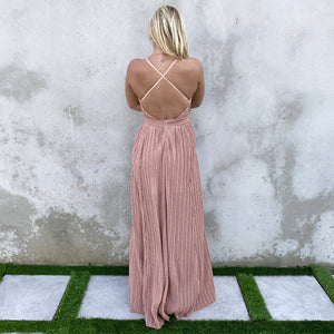 Hidden Gems Rose Gold Party Maxi Dress - Dainty Hooligan