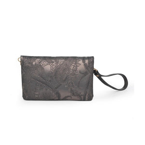 Lucy Wristlet Floral Pewter - Dainty Hooligan