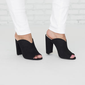 Casual Love Slip On Heels In Black - Dainty Hooligan