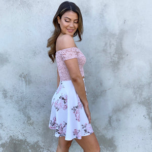 Mix Emotions Floral Off Shoulder Dress - Dainty Hooligan