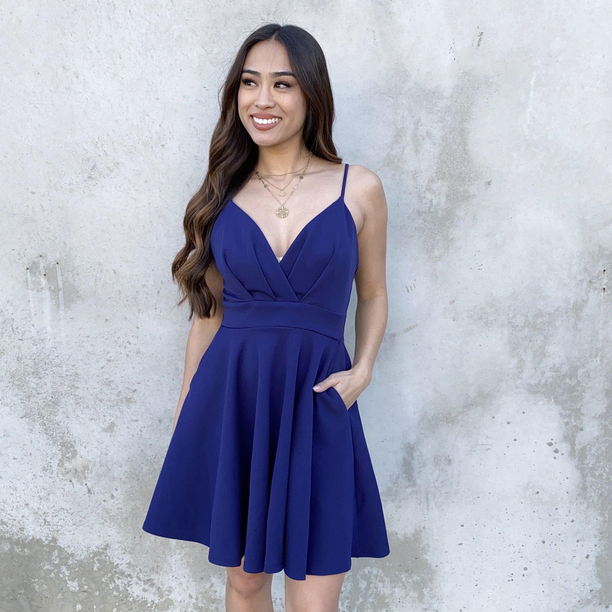 Swing In & Out Of Love Navy Skater Dress - Dainty Hooligan