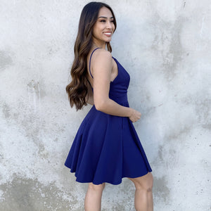 Swing In & Out Of Love Navy Skater Dress - Dainty Hooligan