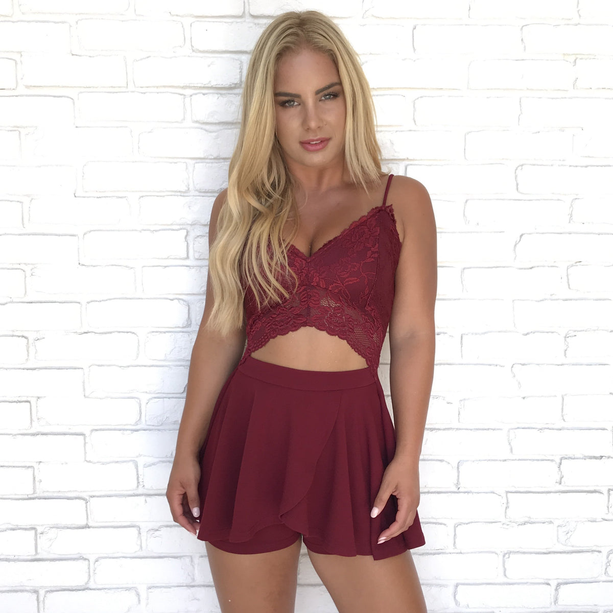 Sweet Scarlet Lace Romper - Dainty Hooligan