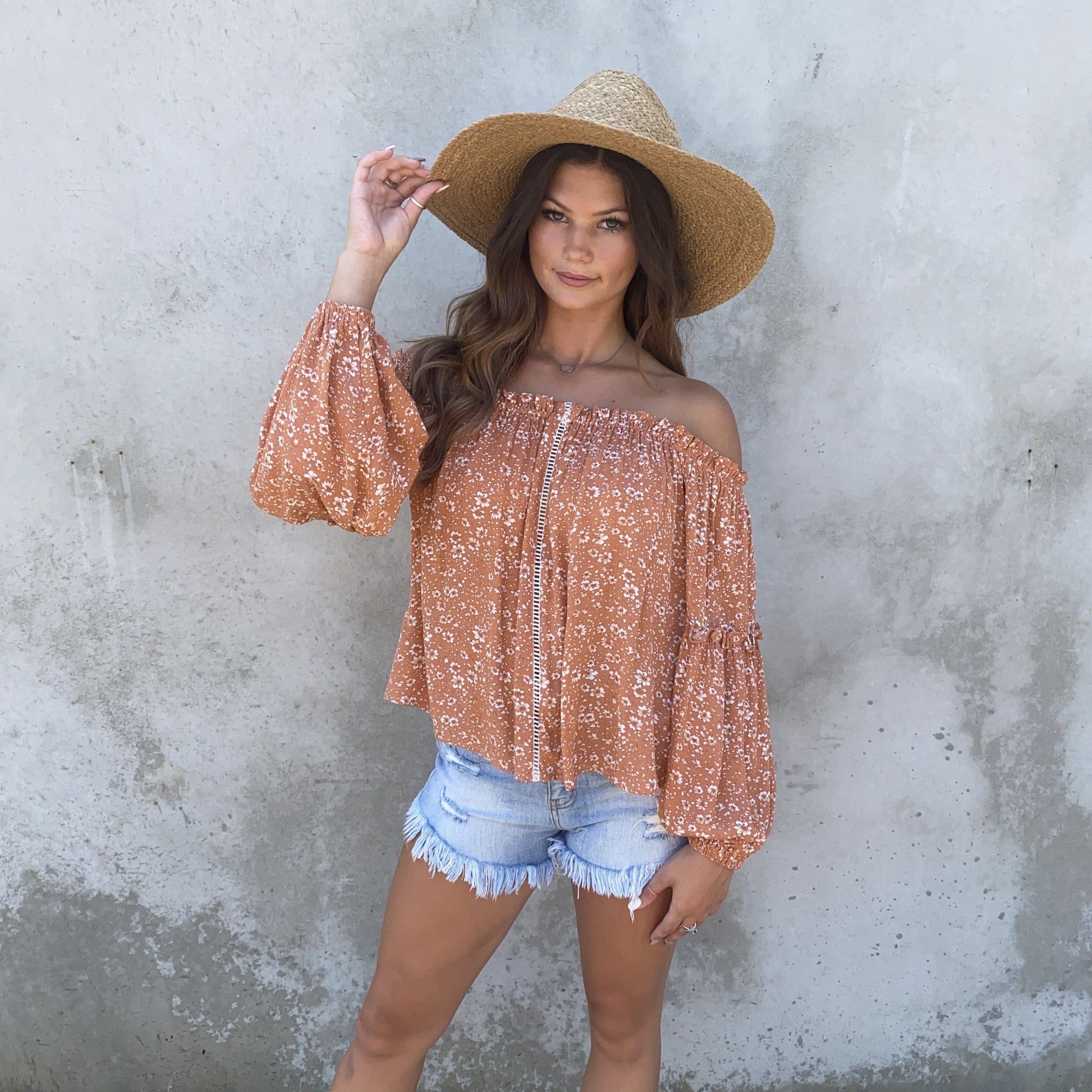 Stay In Touch Floral Off Shoulder Blouse - Dainty Hooligan