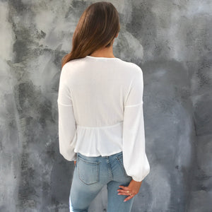 Swayed Ways Ribbed Blouse - Dainty Hooligan