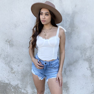 First Things First Ivory Crop Top - Dainty Hooligan