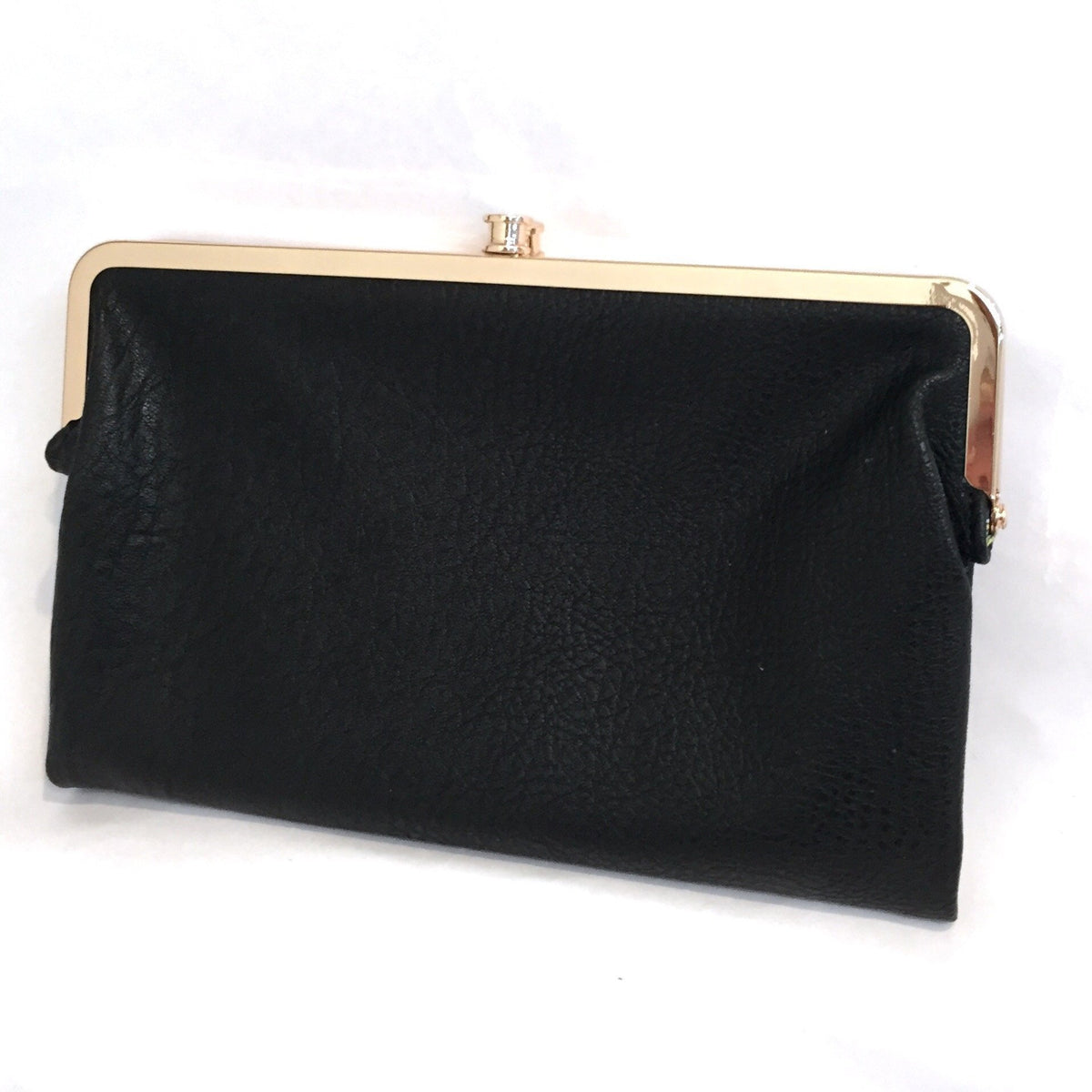 Sandra Double Clasp Clutch in Black - Dainty Hooligan