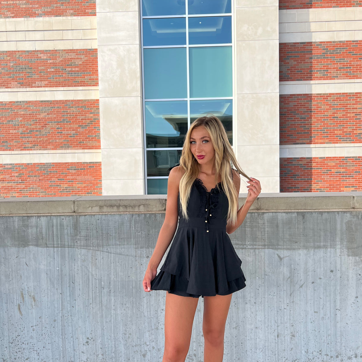 CUTE AND SASSY ROMPER IN BLACK - Dainty Hooligan