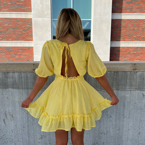 Summer Fun Ruffle Dress in Yellow - Dainty Hooligan