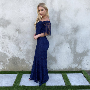 Sweet Devotion Crochet Lace Dress in Navy - Dainty Hooligan