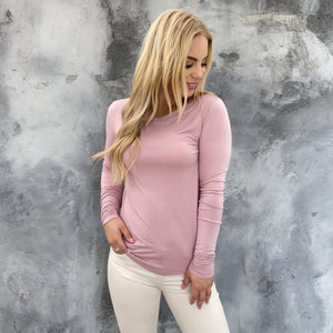 Layla Basic Pink Long Sleeve Top - Dainty Hooligan